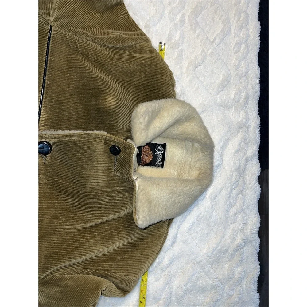 Vintage Men's Made In Canada Heavy Sherpa Lined Courdory Jacket Brown/Tan Sz‎ 38